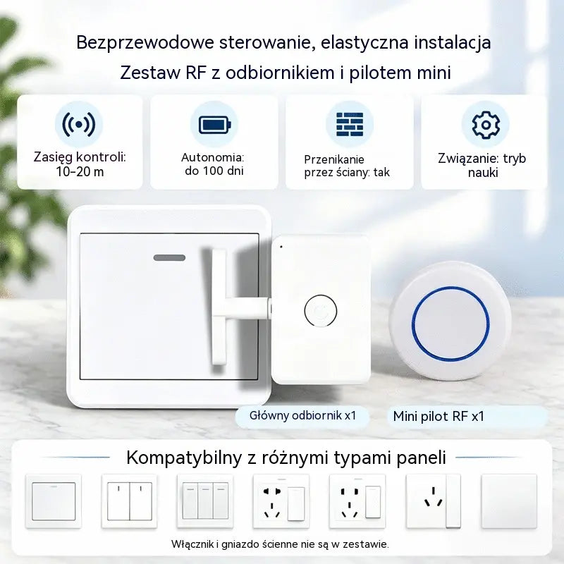 📱💡Inteligentny sterownik bezprzewodowy do zdalnego włączania i wyłączania oświetlenia, bez konieczności prowadzenia przewodów.