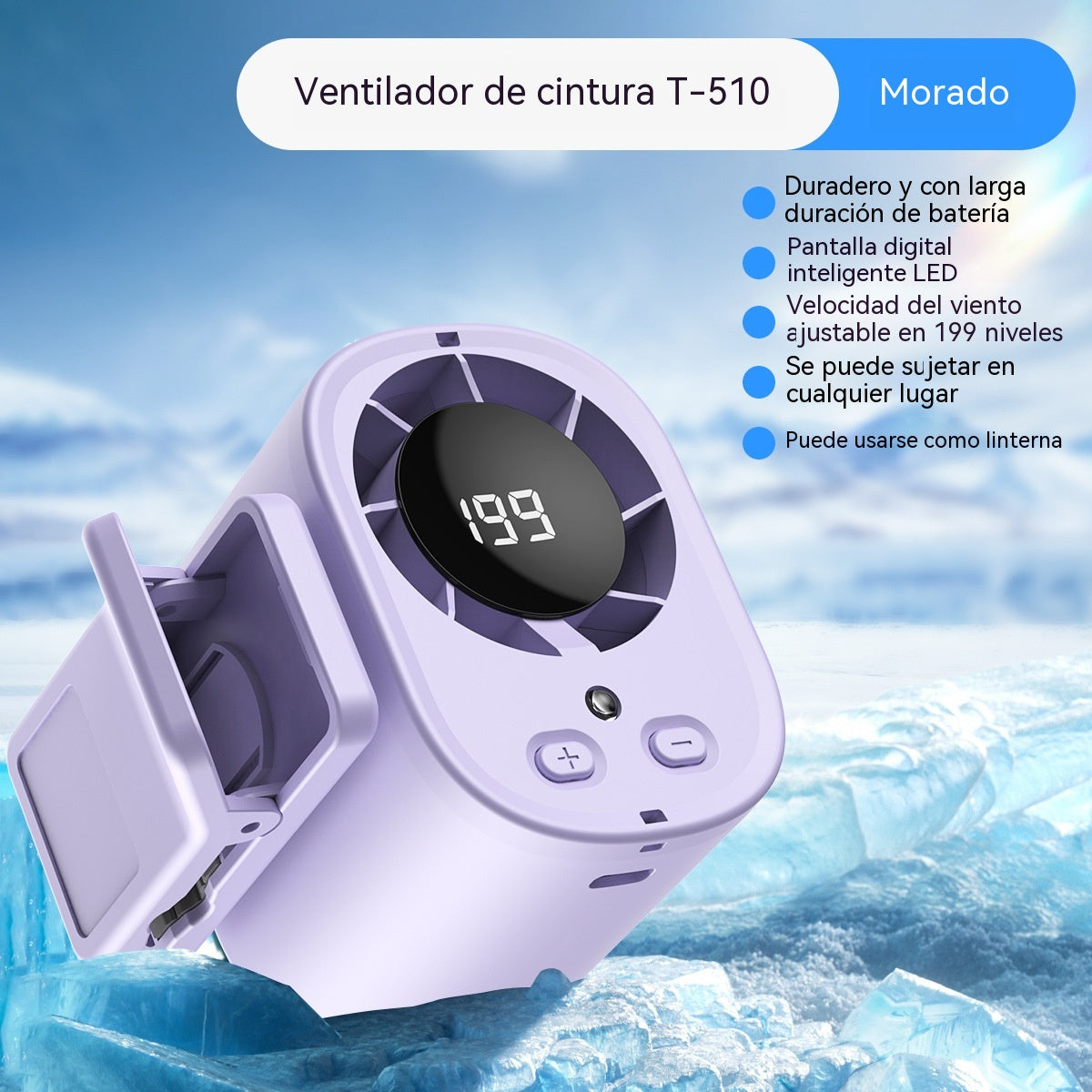 🌀❄Nuevo ventilador USB de gran capacidad con pantalla digital LED para montaje en coche y exteriores