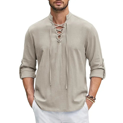 🌹【S-4XL】Męskie koszule z bawełny i lnu – luźne i przewiewne