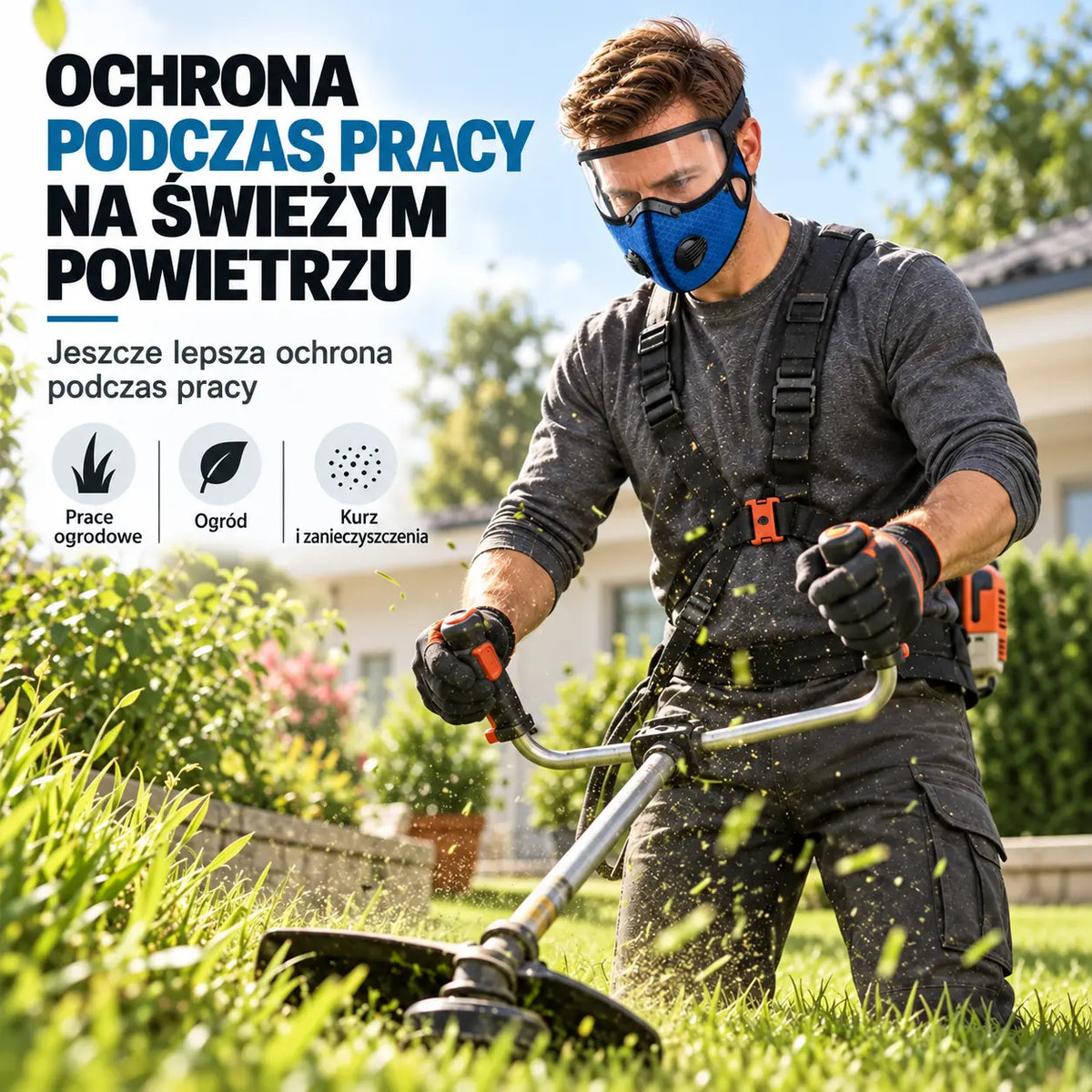 🔥 【OFERTA LIMITOWANA: Kup 1, drugi otrzymasz gratis】 Wielofunkcyjna maska ochronna do sportu i pracy 🚴 | Odpinana szybka HD · Idealna do jazdy na rowerze, koszenia trawy i prac w zapyleniu · 4 kolory