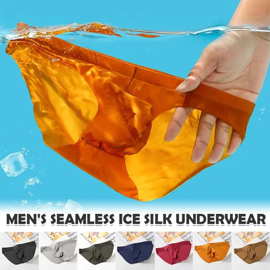 😎【Compra 4 y llévate 4 gratis】🎁Ropa interior sin costuras de seda de hielo para hombre, pantalones de secado rápido con separador de huevos y pistola convexa
