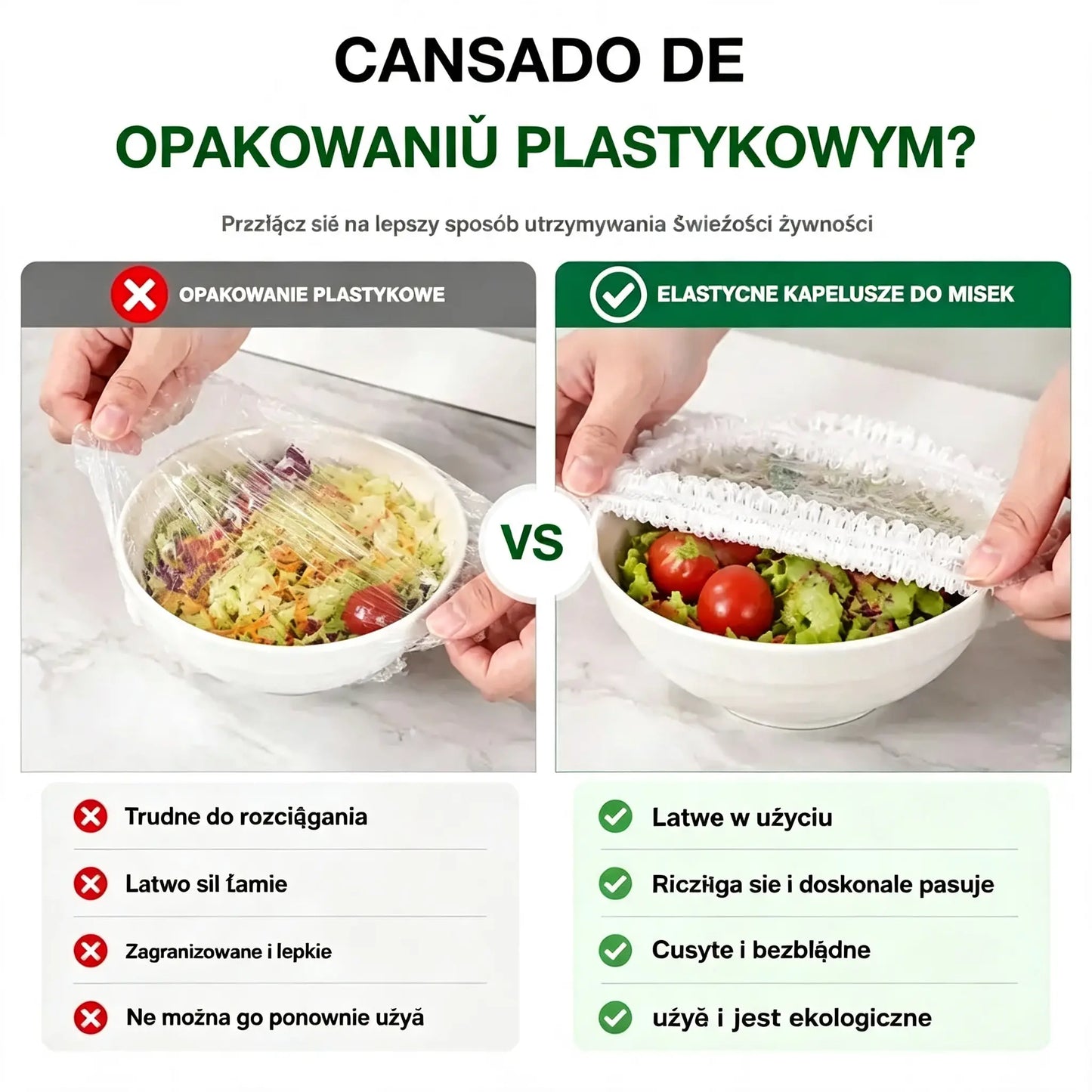 ⏳50% zniżki🔥【300 sztuk】🎉Im więcej kupisz, tym więcej zaoszczędzisz🎁Jednorazowe elastyczne pokrywki do żywności, odpowiednie do misek i talerzy