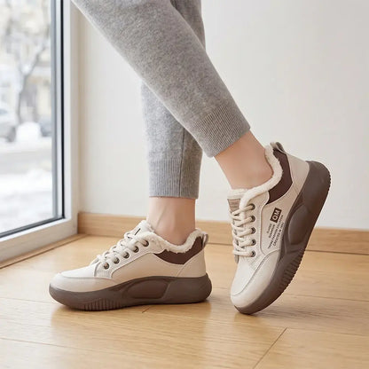 Damskie buty zimowe ocieplane – sportowe, gruba podeszwa, w stylu koreańskim, uniwersalne, typu dad shoes