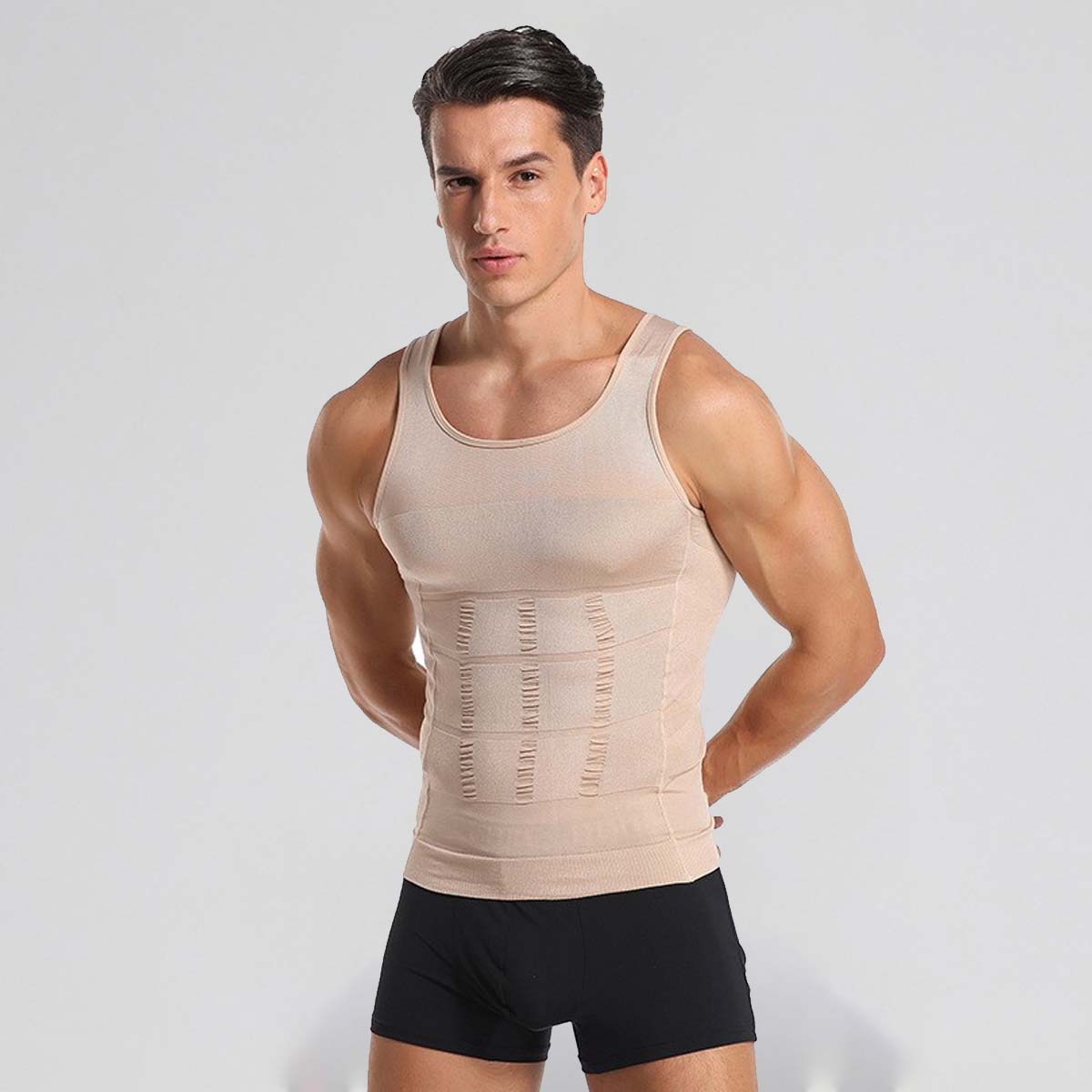 【50% de descuento】⚡ Fajas moldeadoras para hombres, camisetas sin mangas con control de barriga, contorno de busto
