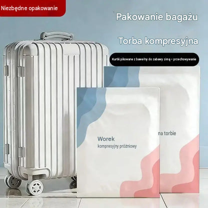 🧳 5 artykułów za jedyne 119 zł💨 Duże, kompresowalne worki próżniowe: Nie wymagają pompki, są szczelne, idealne do oszczędzania miejsca w walizce i domu ✈️