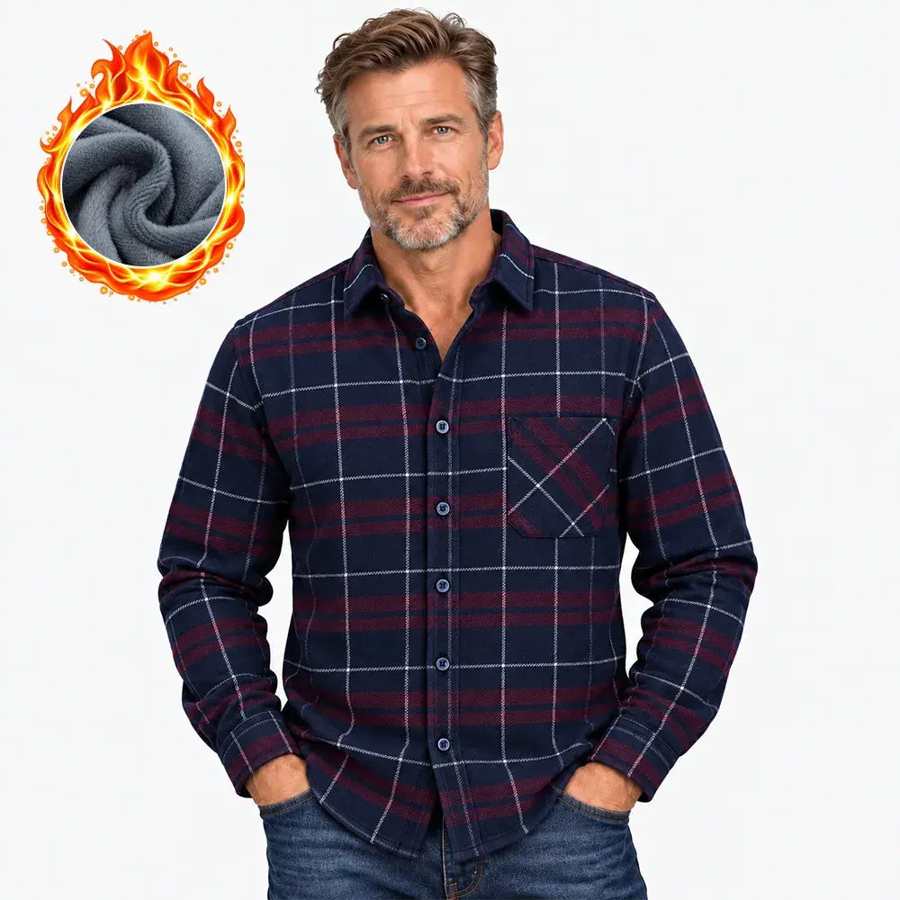 🔥【50% taniej】👔【Rozmiary L–5XL】Ciepła koszula z długim rękawem