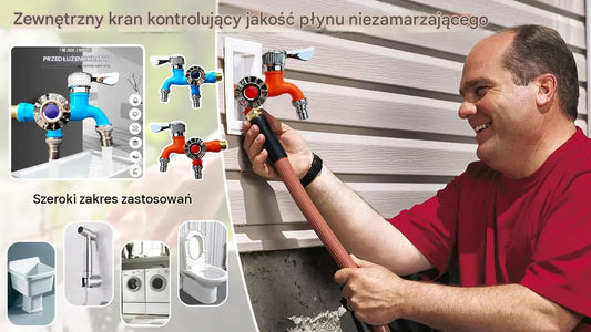 【Kup jeden, a drugi dostaniesz gratis】💥💥Podwójny kran zewnętrzny z funkcją przeciwzamarzaniową