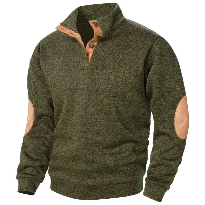 💥Nueva Sudadera de Cuello Alto para Hombre 💥– Estilo casual, cómoda y cálida, con detalles de cuero
