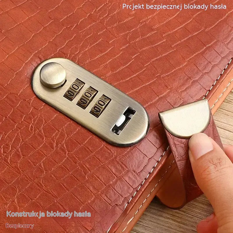 1 sztuka, 99 PLN 📓💰🔐 Notatnik zabezpieczony hasłem, służący do przechowywania czeków, gotówki, kart bankowych i różnego rodzaju paragonów.