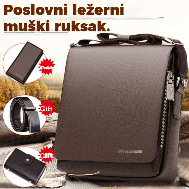 🔥👜【Vremenski ograničeno 50% popusta】Muška poslovna torba za rame, set od četiri dijela