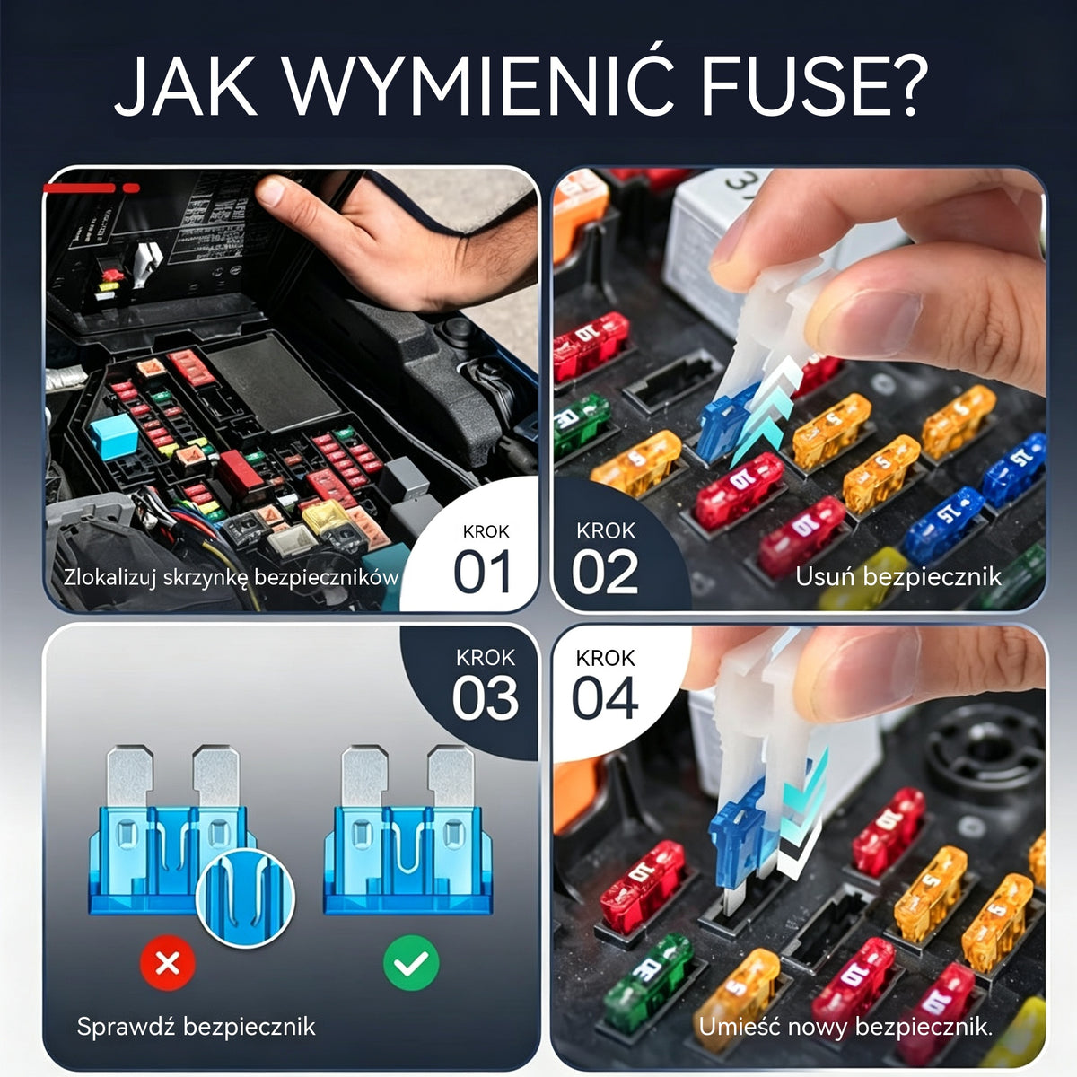 🔧⚡ Zestaw bezpieczników samochodowych – wszystkie natężenia prądu w jednej obudowie! 🚗🧰