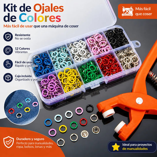 👕Alicates de instalación + 150 botones🧵 Pinza para Colocar Botones sin Coser + 150 Botones Incluidos – ¡Repara tu Ropa en Segundos! ✨