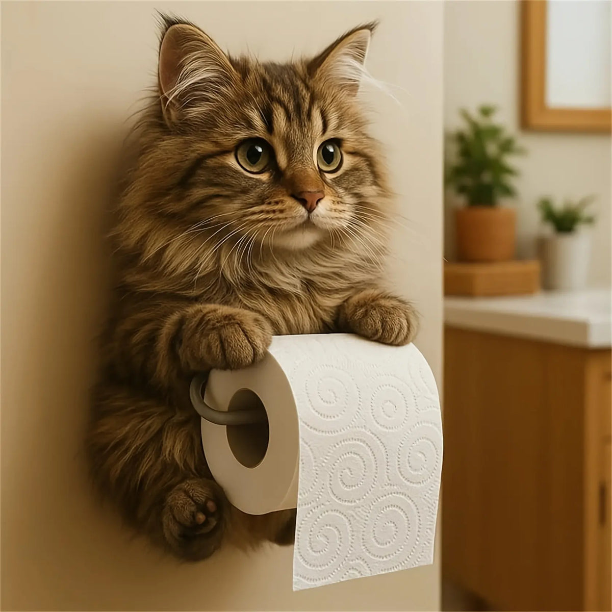 🐱【Najbolja rasprodaja godine】💥Slatki držač za toaletni papir s mačjim motivom✨📦Besplatna dostava – Na zalihi