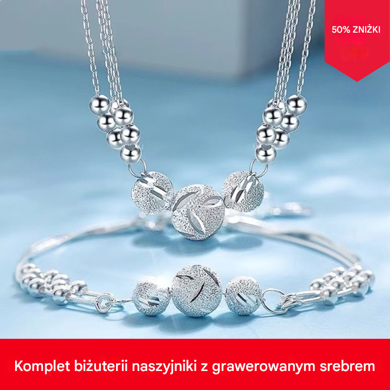 🔥Ostatni dzień 【Rabat 50%】🔥【Naszyjnik + Bransoletka】✨Zestaw biżuterii ze srebra z grawerowanym naszyjnikiem