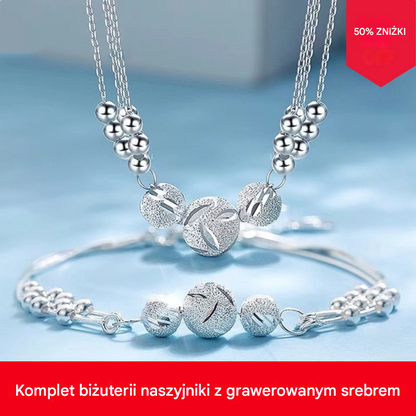 🔥Ostatni dzień 【Rabat 50%】🔥【Naszyjnik + Bransoletka】✨Zestaw biżuterii ze srebra z grawerowanym naszyjnikiem