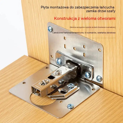 1 zestaw 109zł 🚪 Zestaw 10 sztuk (wkręty w komplecie) – płytka naprawcza ze stali nierdzewnej (zawiasy nie wchodzą w skład zestawu)