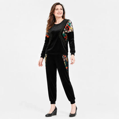 🔥【S-5XL】【Kurtka + spodnie】😍 Nowy jesienny, swobodny, złoty aksamitny dres w dużym rozmiarze