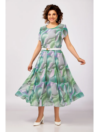 Venta caliente 🔥🥰【S-5XL】2025 nuevo vestido de gasa elegante de alta calidad, este es un vestido verde muy hermoso, es muy elegante cuando se usa, adecuado para la vida diaria y fiestas.