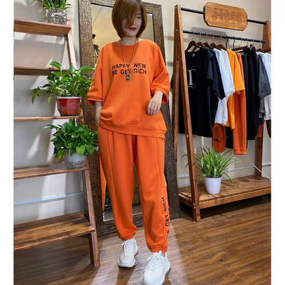 🌹【M-4XL】【Tops + Pantalones】Traje deportivo casual de manga corta para mujer