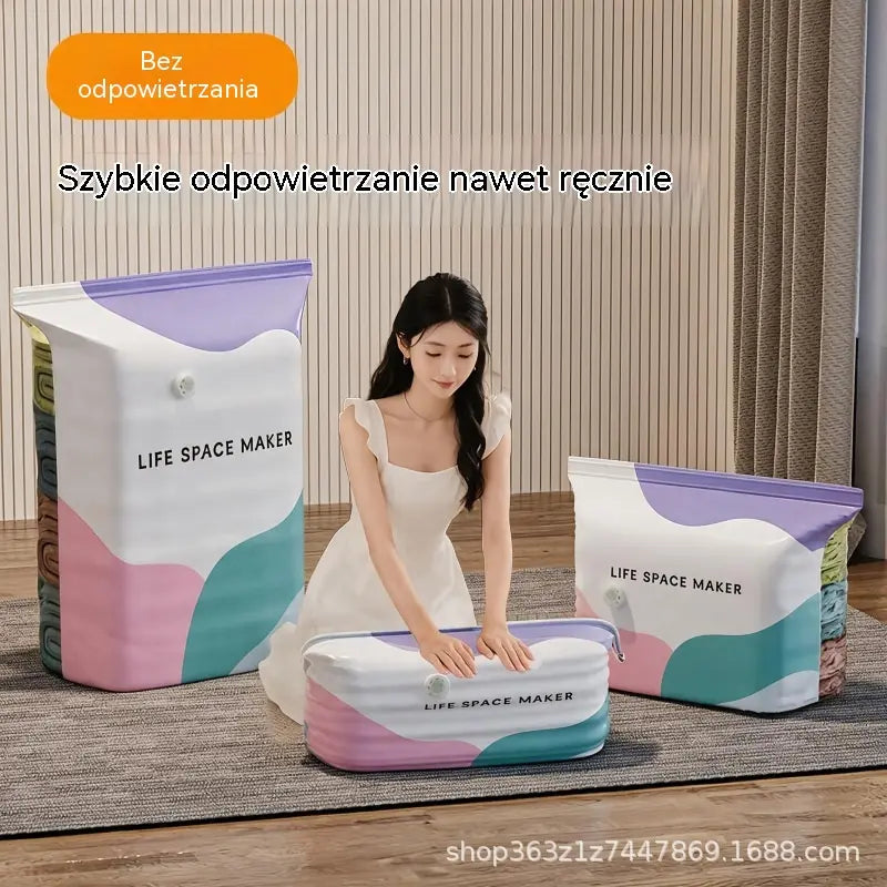 👕📦【5 sztuk za 129 zł】Worki kompresyjne do przechowywania odzieży – nie wymagają odkurzacza, wzmocniona konstrukcja.