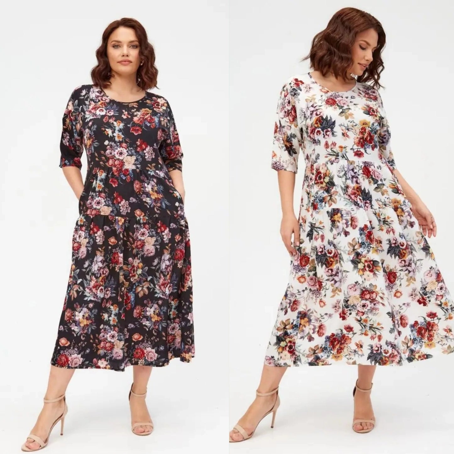 💃✨【S-5XL】Nowa elegancka sukienka z szyfonu z nadrukiem, duży rozmiar, miękka i wygodna