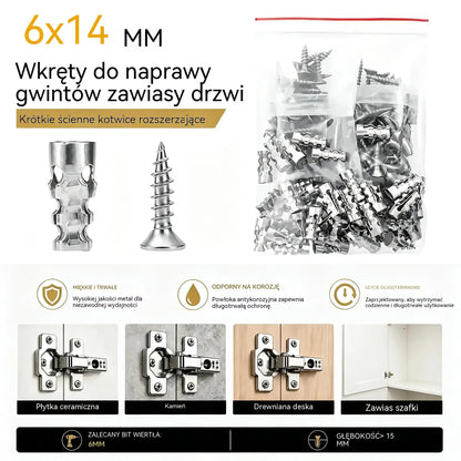 🛠️【100 par】🔩 Zestaw samowiercących kotew do płyt gipsowo-kartonowych ze śrubami 🧱 – łatwe w montażu akcesoria do montażu na ścianie