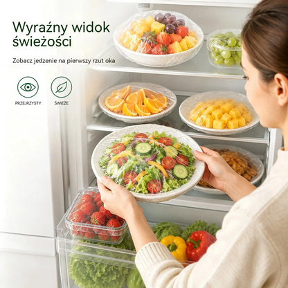 【500 sztuk】🍲🔒 Jednorazowe pokrowce na żywność – uniwersalne dopasowanie, ochrona przed kurzem i długotrwała świeżość 🌟