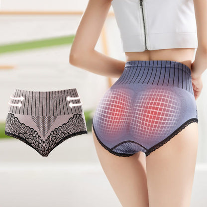 💥【50% de descuento】💥【Conjunto de 7 piezas】Braguitas de control de abdomen de cintura alta con encaje de talla grande para mujer