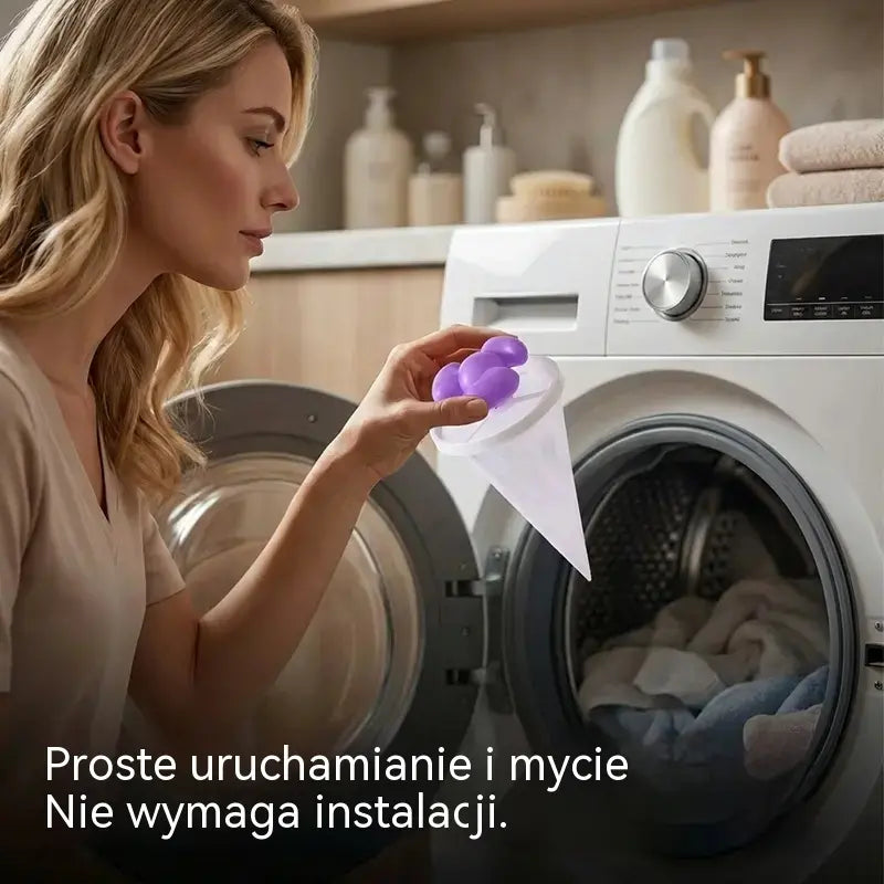 🌀 Zestaw 6 sztuk za jedyne 99 zł ✨ Pływający filtr siatkowy do pralki — Skutecznie wyłapuje kłaczki, włosy i sierść zwierząt podczas każdego prania 🧺