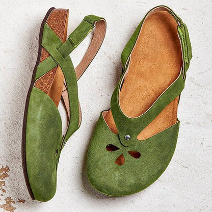 🔥【Ograniczona oferta】 【35-44】🔥2026 wysokiej jakości skórzane sandały casualowe ✅ Okrągły nosek ✅ Płaska podeszwa