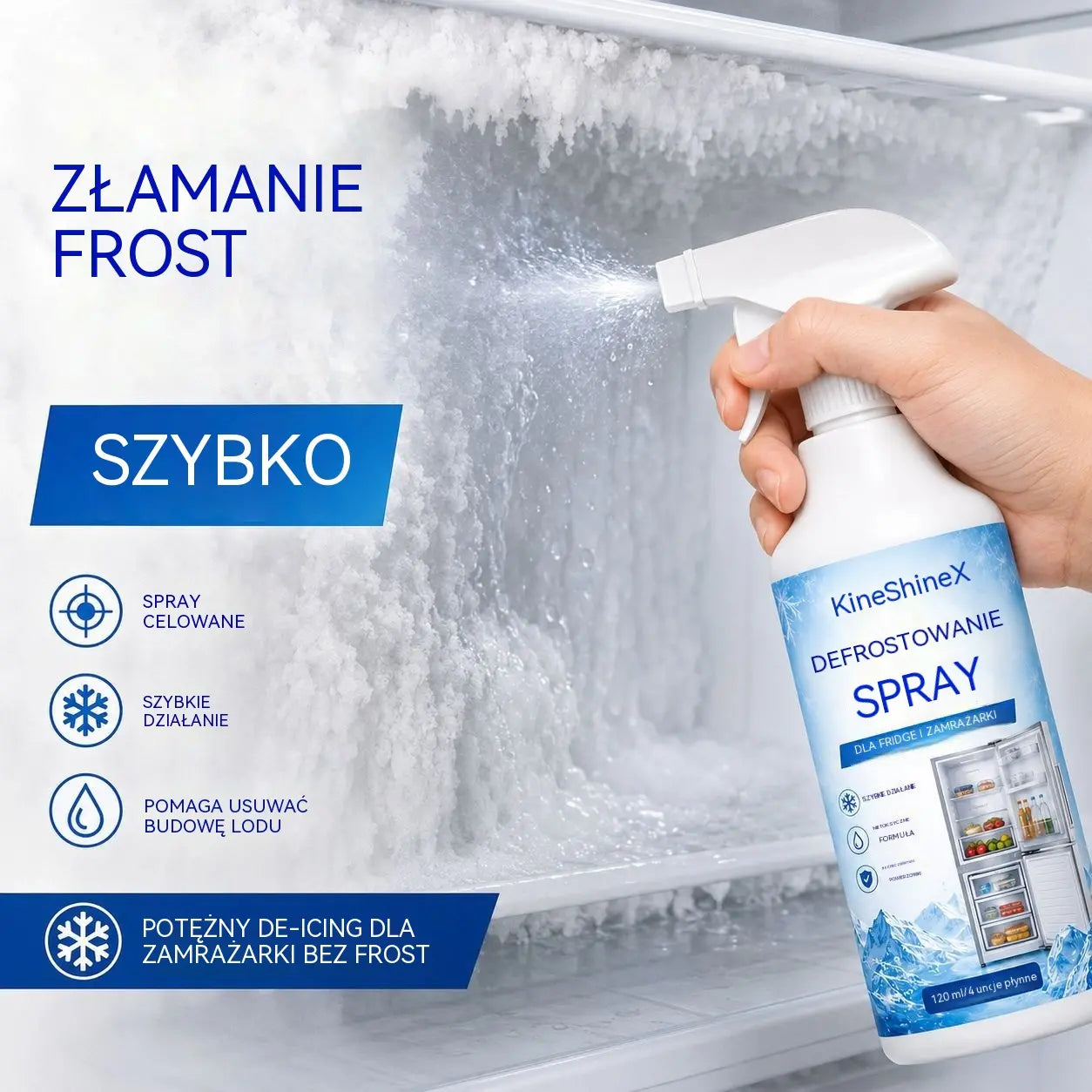 🔥【2 butelki za 109 zł】❄️ Nowy spray do odmrażania 2026 🧡 Szybko usuwa lód z zamrażarki