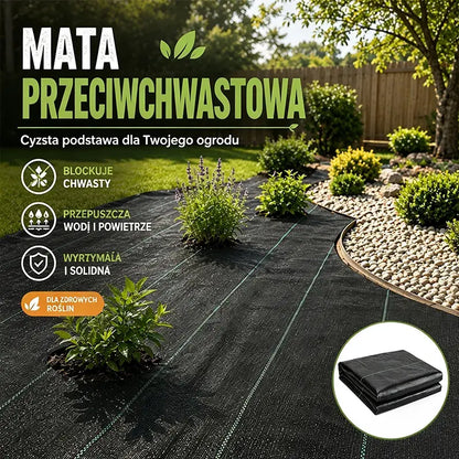☀️🌿Wytrzymała, czarna mata do ochrony gleby przed chwastami – odporna na promieniowanie UV mata do ogrodu i sadu – tkane rolki do zwalczania chwastów.