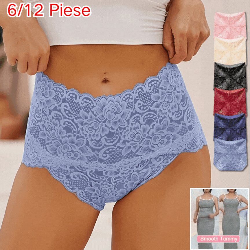 🔥🎀【Plaćanje pouzećem】🌸【Kupite 3, dobijte 3 gratis】- Antibakterijske čipkaste gaćice za oblikovanje tijela visokog struka (55-100 kg)