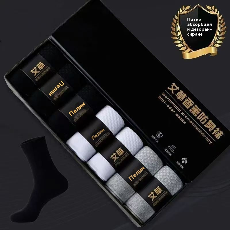 🧦【50% отстъпка】💥Дезодориращи, удобни и абсорбиращи потта чорапи с аромат на див див пелин 【Комплект от 7 чифта】✅️
