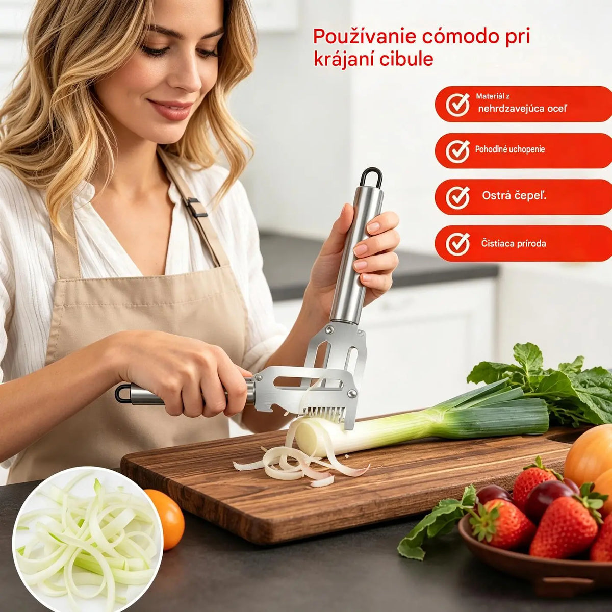 ✅【Kúpte 1 a získajte 1 zadarmo!】🧅🔪 Multifunkčná kuchynská škrabka 3 v 1: Šúpe, krája a otvára uzávery fliaš! 🔥