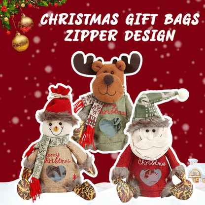 🔥Worek prezentowy Świętego Mikołaja, świąteczny bestseller! Możesz włożyć prezenty do worka z pluszową zabawką.