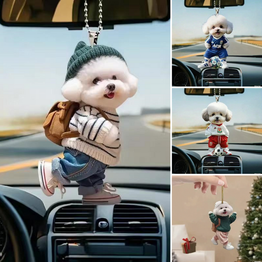 💖¡Superventas!🐶 [Paquete de 5] Creativo y adorable llavero de cachorro de peluche, perfecto para decorar el interior del coche o el bolso.