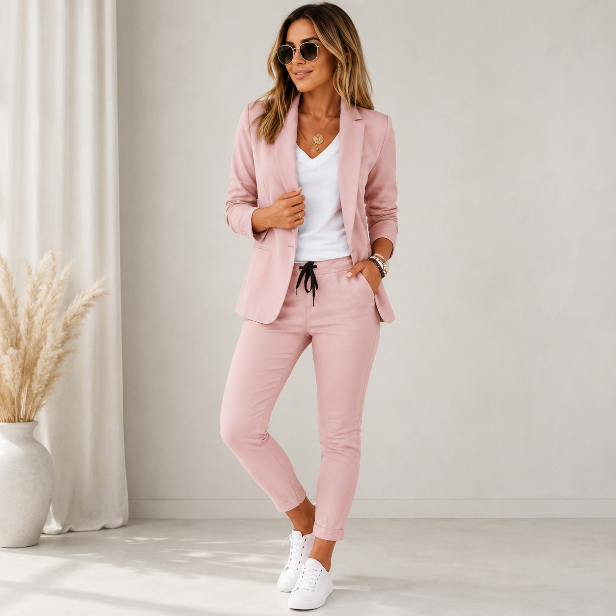💎【50% zniżki】【S–3XL】🔥Komplet damski: płaszcz i spodnie, dopasowany krój, miękki materiał