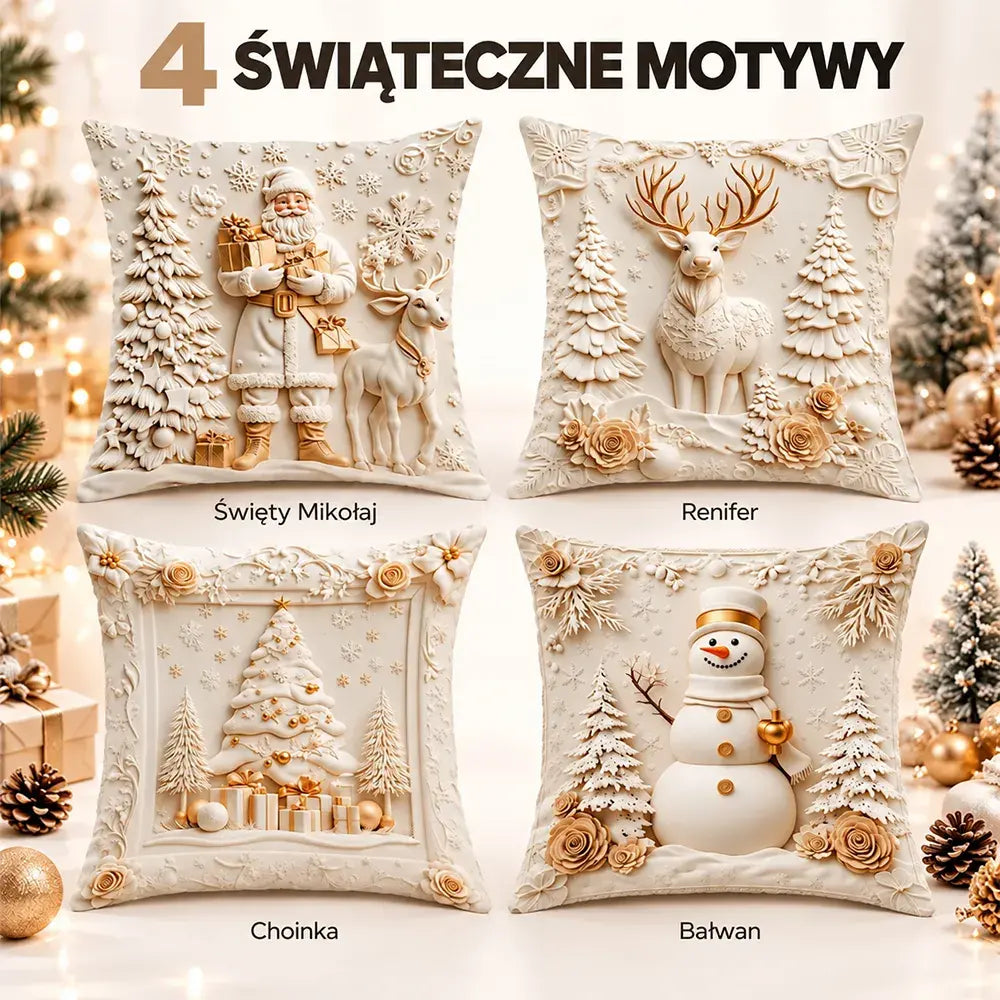 Świąteczna wyprzedaż: 49% taniej🎄Poszewki na poduszki z motywem świątecznym 【4 sztuki】