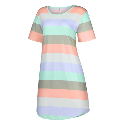 🌈【S-5XL】Miękka, przewiewna, swobodna sukienka w stylu domowym, spódnica piżamowa