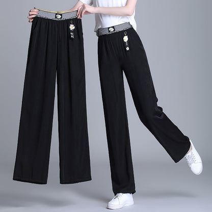 👖Купете 1 и вземете 1 безплатно👖Дънки с широки крачоли от ледена коприна с висока талия