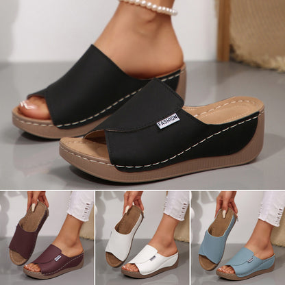 【Ponuda】 👡 【36-43】 2025. Nova europska i američka moda papuča na klin za plažu s ribljim ustima