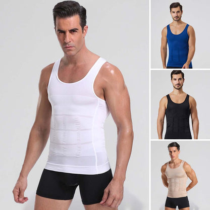 【50% de descuento】⚡ Fajas moldeadoras para hombres, camisetas sin mangas con control de barriga, contorno de busto