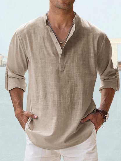 【S-5XL】Camisas de manga larga de algodón y lino para hombre, de alta calidad, de moda y muy populares en Europa y América (2025).