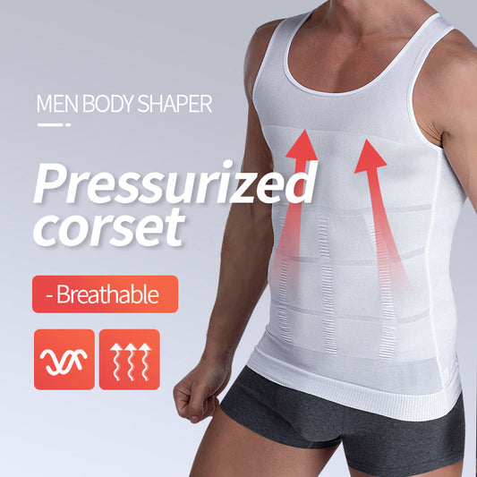 【50% de descuento】⚡ Fajas moldeadoras para hombres, camisetas sin mangas con control de barriga, contorno de busto