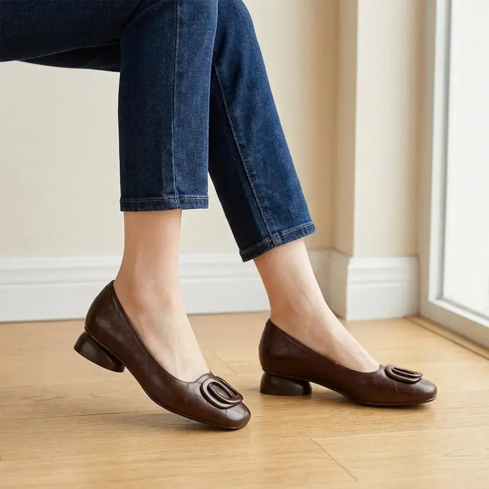 👡Damskie, francuskie, retro, płaskie buty Mary Jane – z okrągłym noskiem i niskim wycięciem – w stylu retro, wygodne i codzienne