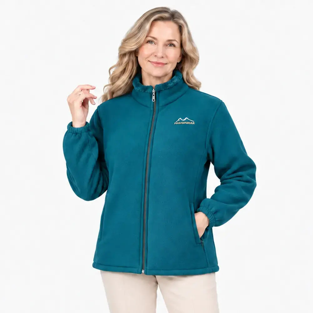 🧥 Dámska fleecová bunda XL–5XL — teplá, vetruodolná a pohodlná na jeseň a zimu.