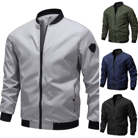 【🔥Zvjezdani proizvod 🔥】【S–6XL】🚀🧥Muška jednobojna ležerna bomber jakna, dostupna u velikim veličinama