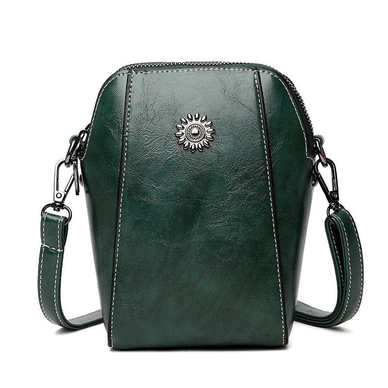💟👜Bolso bandolera mini vertical de cuero suave para teléfono móvil de moda para mujer（se venden como pan caliente）