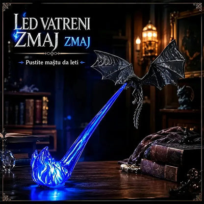 🐉🔥 3D LED svjetlo zmaja koji bljuje vatru | Dekoracija svjetleće police za knjige u fantastičnom stilu